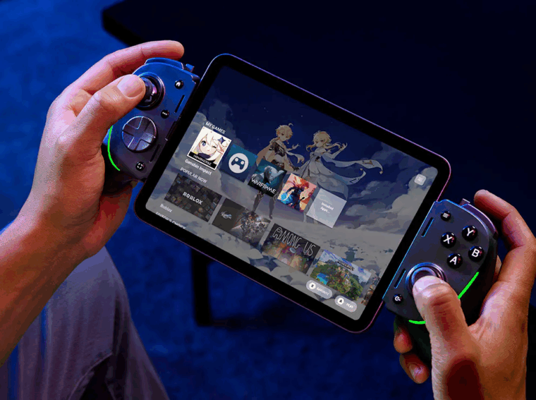 selecting games on a tablet with the razer kishi ultra mobile gaming controller